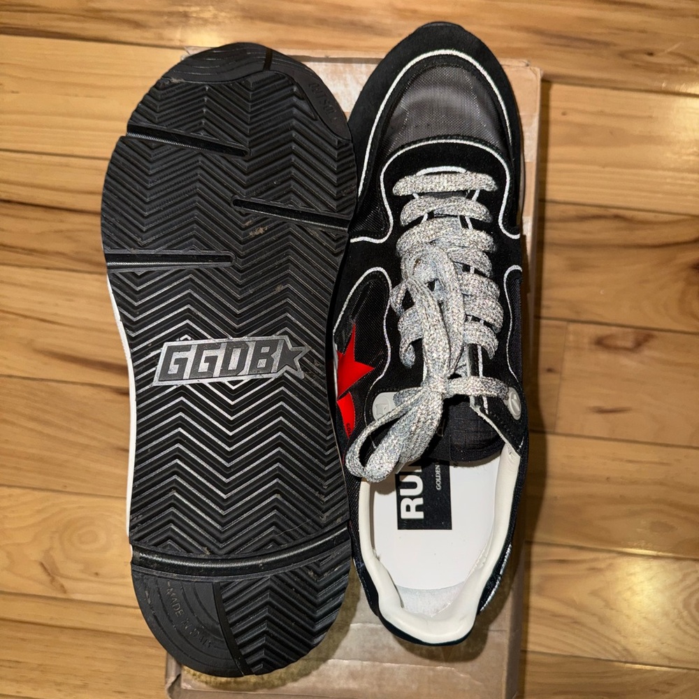 Golden Goose Black and Red Running Sneakers - Picture 8 of 9